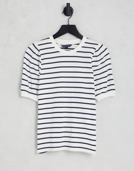 French Connection - Gestreept T-shirt met pofmouwen 