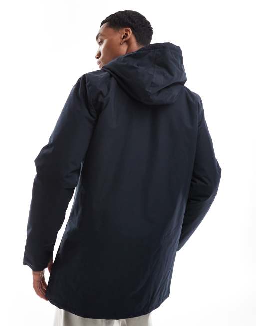 French Connection - Gevoerde regenjas met capuchon in marineblauw, 4 van 4