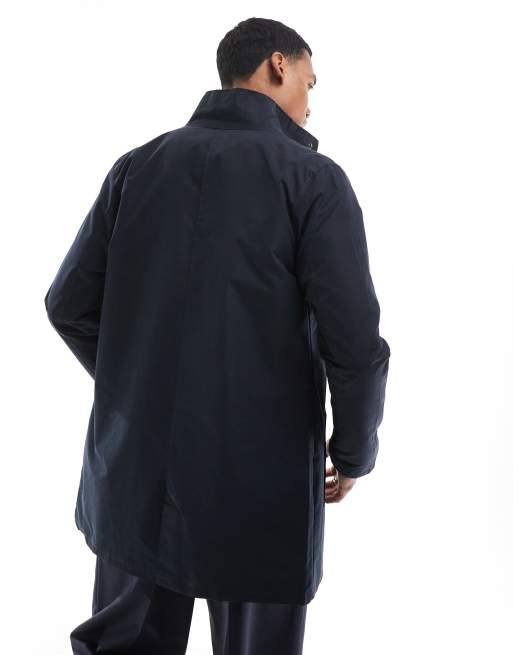 French Connection - Giacca impermeabile foderata con collo a imbuto blu navy, 3 di 4