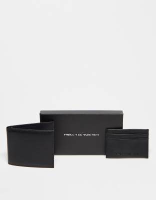 French connection gift set wallet and cardholder in black | ASOS