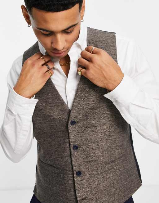 French Connection Gilet de costume ajusté à chevrons ASOS