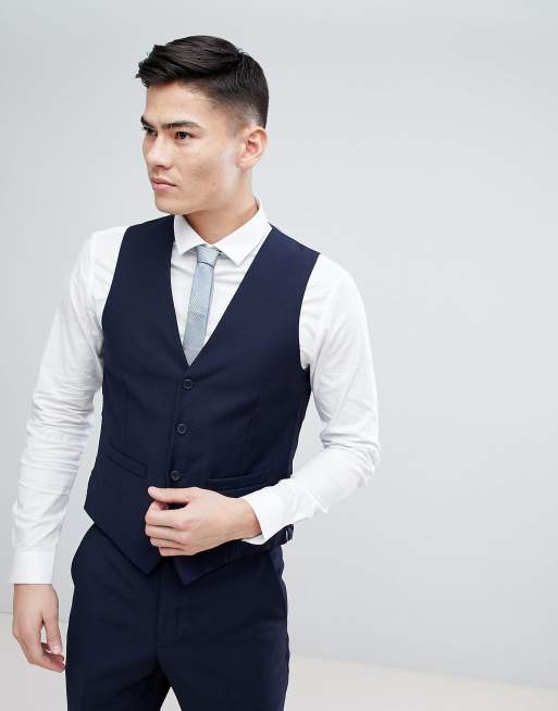French Connection - Abito slim con motivo a occhio di pernice blu navy, 3 di 4