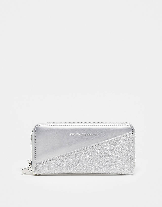 French Connection - glitter purse in silver
