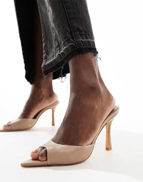 French Connection - Gråbrune stilet-mules - view 1