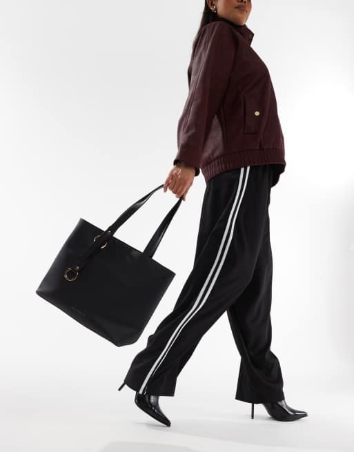 French Connection grain tote bag in black