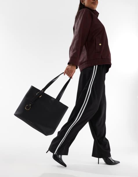 French Connection grain tote shopper bag in black - view 1