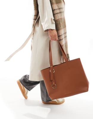 French Connection French Connection grain tote shopper bag in tan-Brown