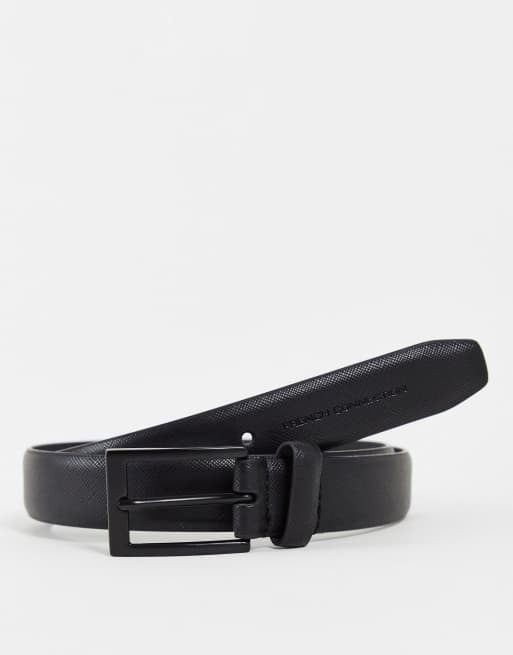French Connection – Gürtel aus Saffiano-Leder in Schwarz