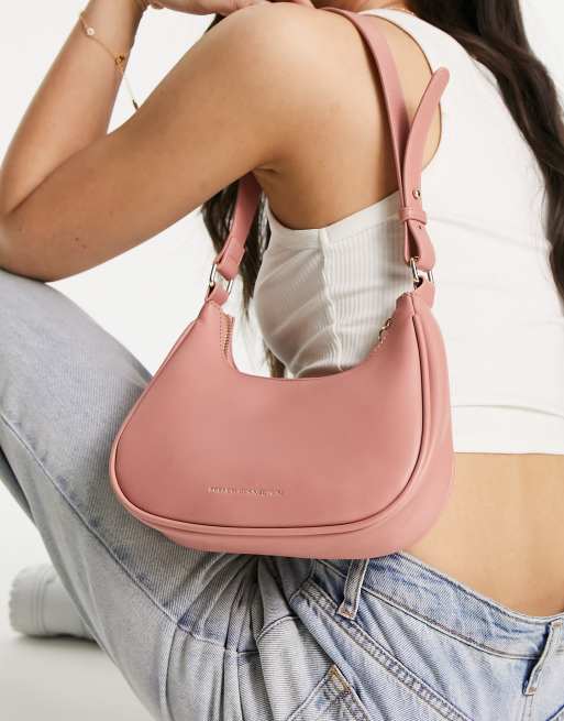 HALF MOON Unique Women's Shoulder Bag With Leather Strap 