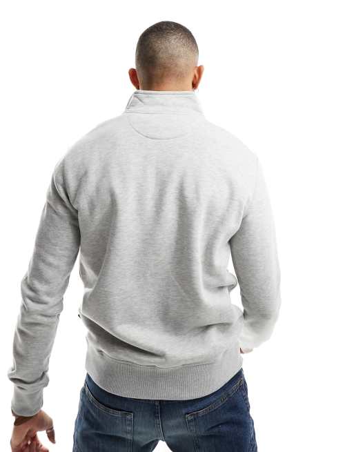 French Connection half zip sweatshirt in light grey mel