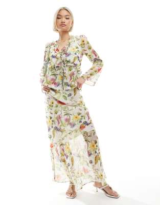 French Connection - Hallie - Maxirock in Weiß mit Blumenmuster, Kombiteil-Bunt