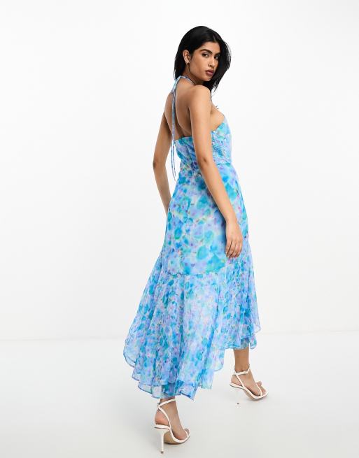 French connection blue floral dress best sale