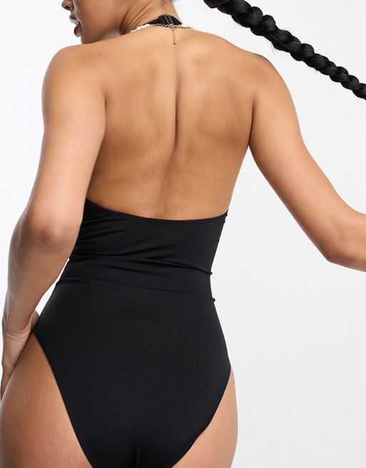 French Connection low back swimsuit in blue