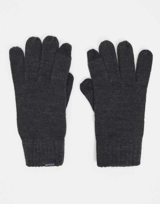 French Connection - Handschoenen met touchscreen vingertoppen in antraciet