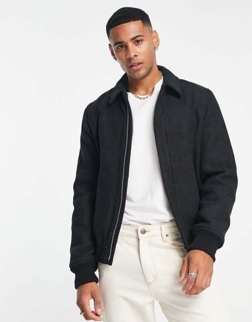 Wool harrington hot sale jacket mens