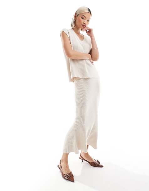 French Connection – Havrefärgat, stickat set - view 1