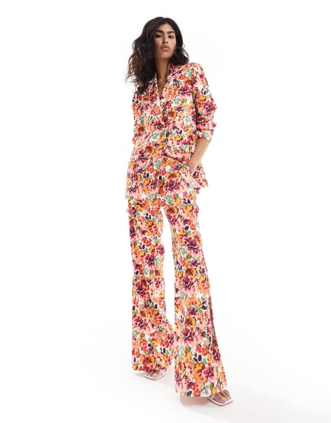 French Connection Hayley floral trousers in multi co-ord - view 1