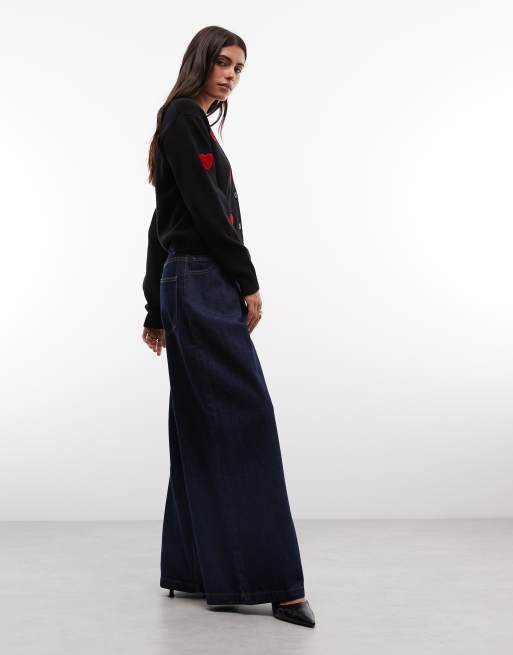French Connection heart appliqué knit cardigan in black, 3 of 4