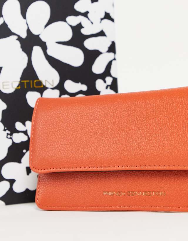 French Connection heart luggage tag and wallet gift set in coral 1