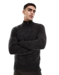 [French Connection Mens] French Connection heavy knit half zip jumper in grey melange Chest 42 Grey Melange