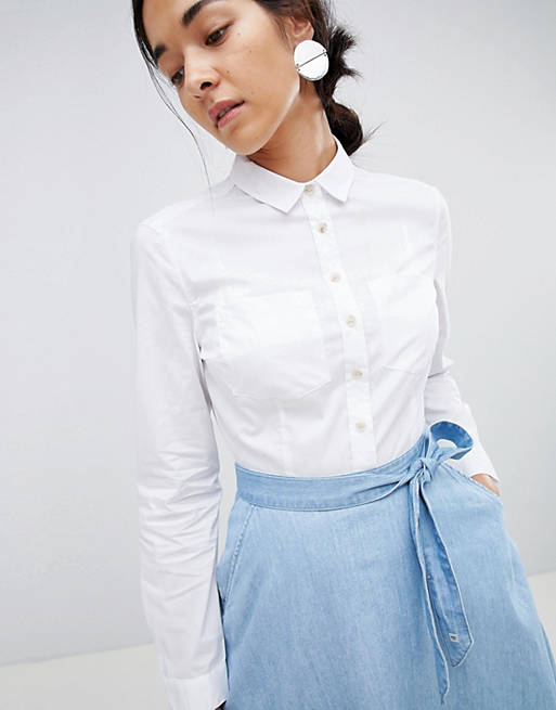 French Connection Womens Hennessy Cotton Button Down Top