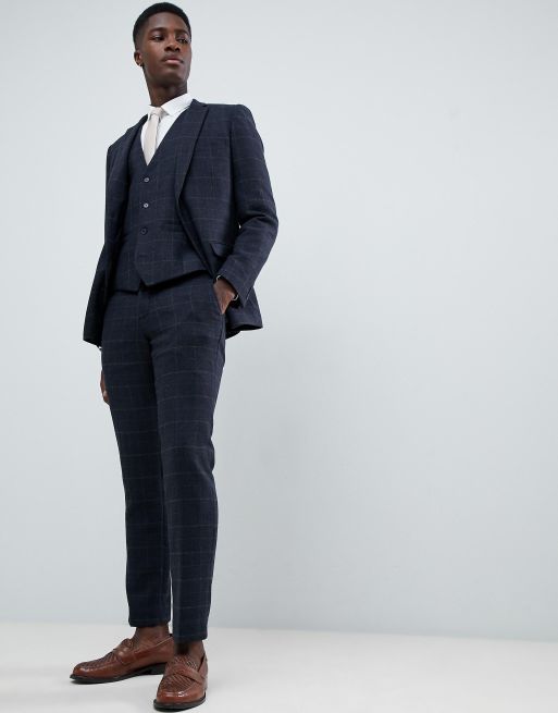  French Connection - Abito slim in tweed a quadri stile inglese, 4 di 4