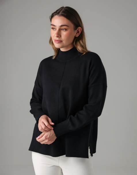 French Connection High neck cosy long sleeve jumper in black