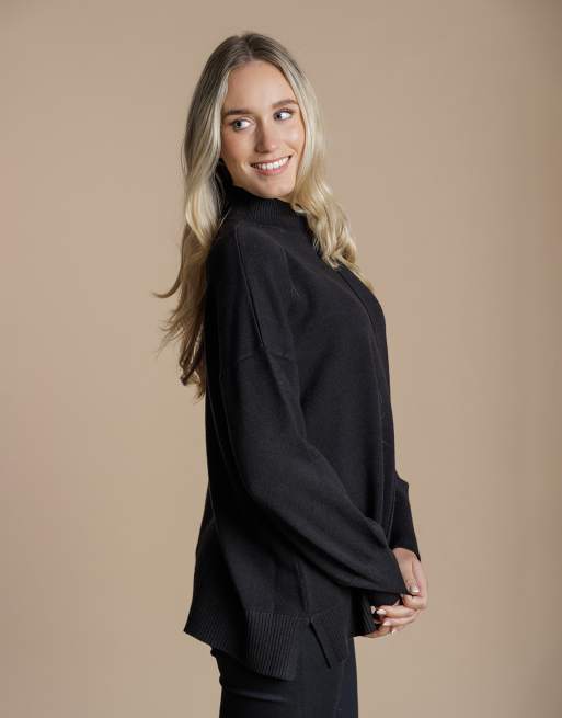 French Connection High neck cosy long sleeve jumper in black, 4 of 4