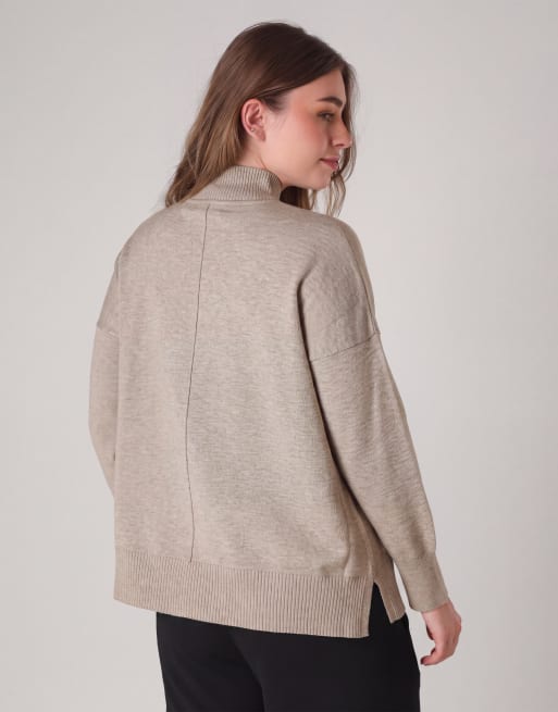 French Connection High neck cosy long sleeve jumper in camel, 2 of 3
