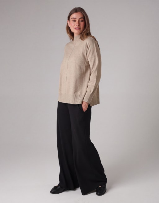 French Connection High neck cosy long sleeve jumper in camel, 3 of 3