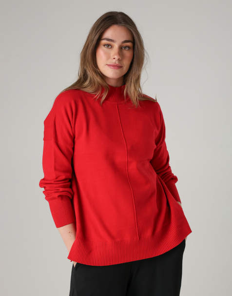 French Connection High neck cosy long sleeve jumper in red