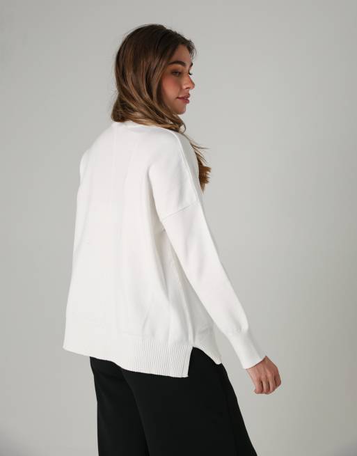French Connection High neck cosy long sleeve jumper in white, 2 of 4