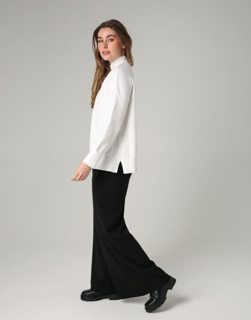 French Connection High neck cosy long sleeve jumper in white, 3 of 4