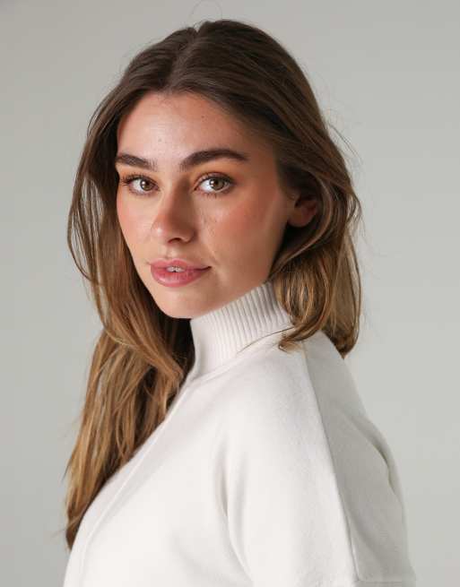 French Connection High neck cosy long sleeve jumper in white, 4 of 4