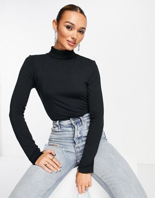 French Connection high neck fitted top in black - ASOS Price Checker