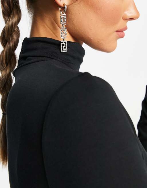 French Connection high neck fitted top in black, 3 of 4
