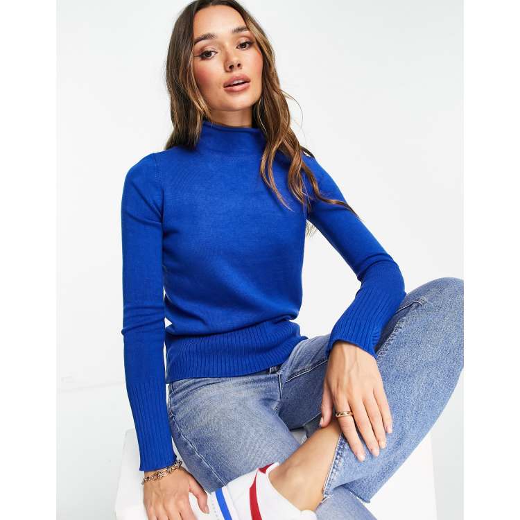 French Connection high neck jumper in blue | ASOS