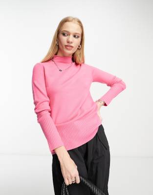 French Connection high neck jumper in pink  - ASOS Price Checker