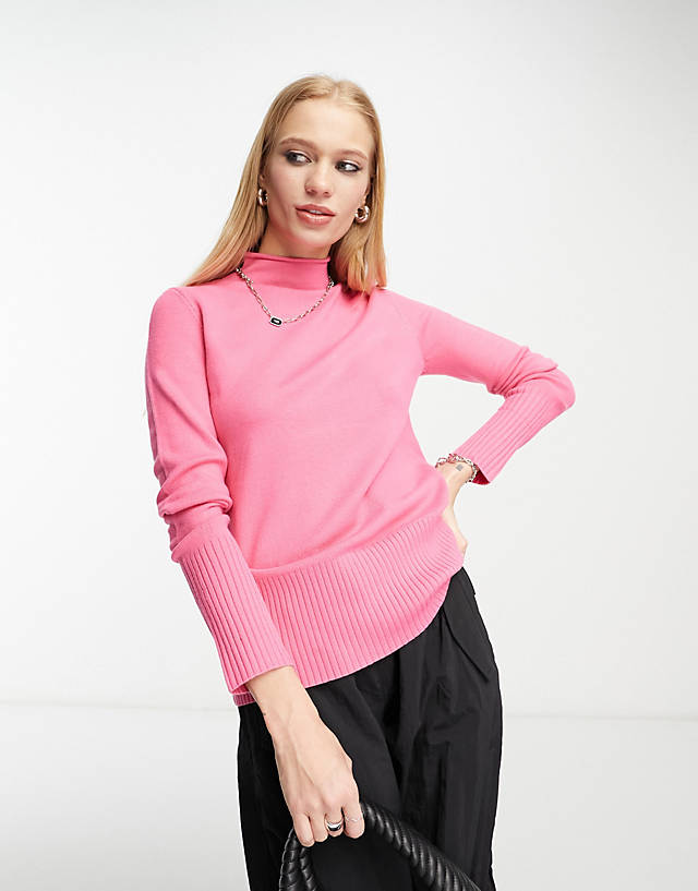 French Connection - high neck jumper in pink