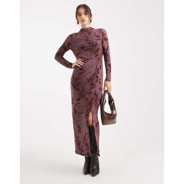 slim fit dress slacks Fay Bottle Green Velvet Corset Style Knot Maxi Dress – Club L London main image 0