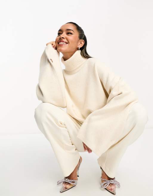 French Connection high neck sweater in cream ASOS