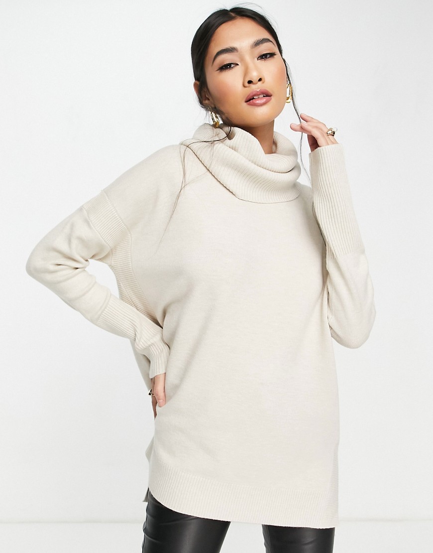 French Connection high neck sweater in cream-White