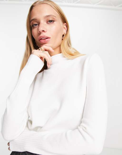 French Connection high neck sweater in white