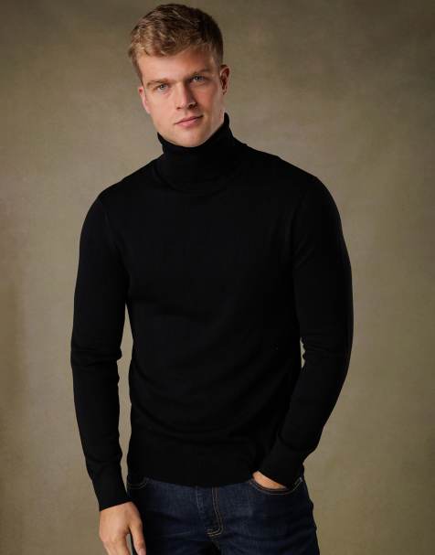 French Connection High roll neck knitted jumper in black - view 1