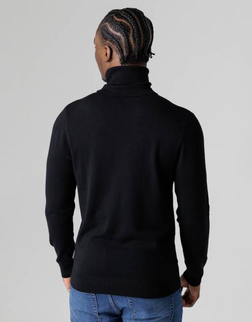French Connection High roll neck knitted jumper in black, 3 of 4