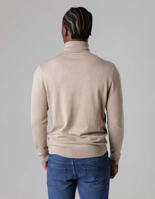 French Connection High roll neck knitted jumper in camel, 2 of 4