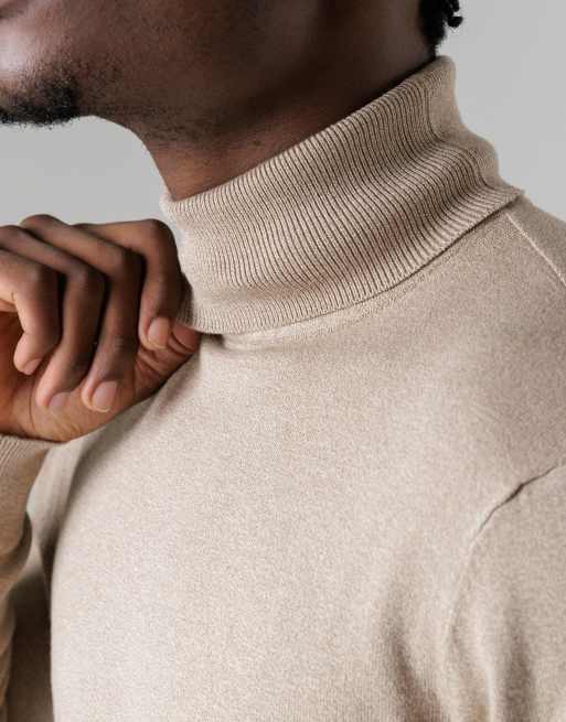 French Connection High roll neck knitted jumper in camel, 4 of 4