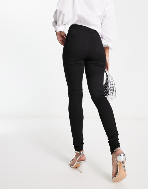 French Connection high waist skinny stretch jeggings in black