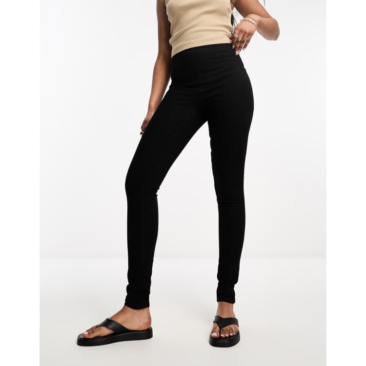 French Connection high waist skinny stretch jeggings in black