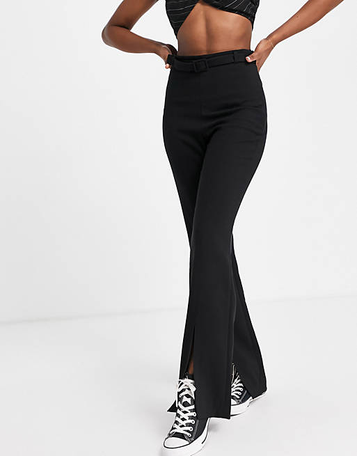 French Connection high waist slit front tailored trouser co-ord in black
